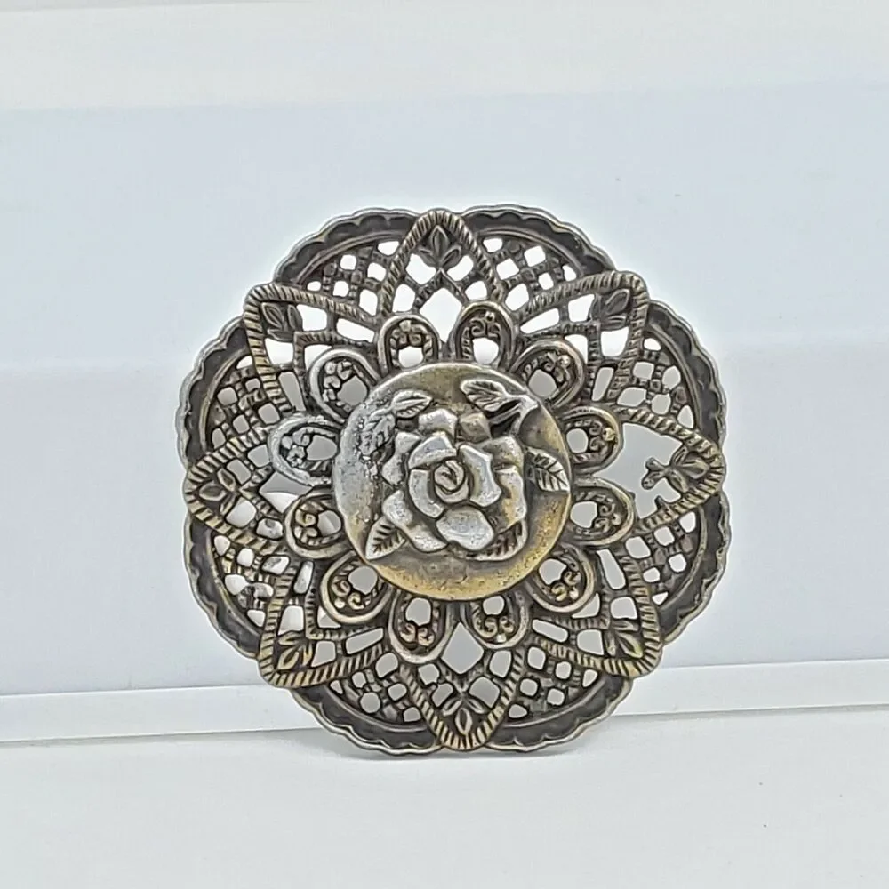 Vintage Beautiful Brass Mandala Boho Bohemian Bronze Antique Gold Belt Buckle 3